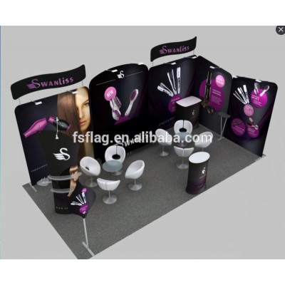 Pop Up Fabric Oblique/Curved/Flat Top Brandshow Stand for trade show exhibition