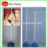 Outdoor flying banner stand with adjustable iron standing pole