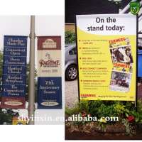 promotional Roadside street pole banner with yellow color